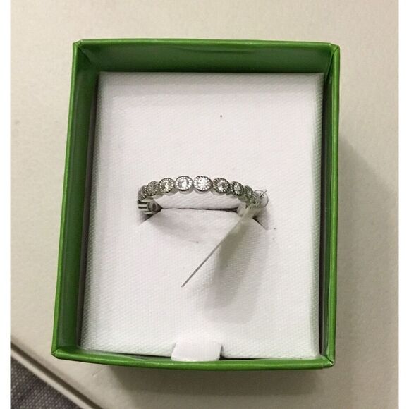 New Milgrain Dots Sim Diamond Eternity Band Sz 8 - Picture 2 of 3